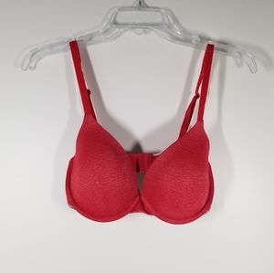 Victoria's Secret Red Heathered Uplift Semi Demi Bra Size 32DD